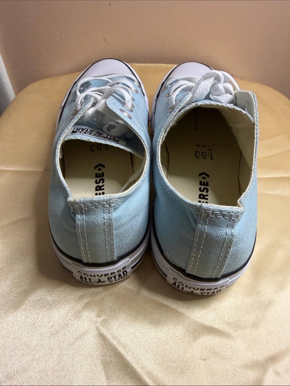 Converse Woman’s Light Blue Low Top Chuck Taylor Sneakers - Picture 2 of 5